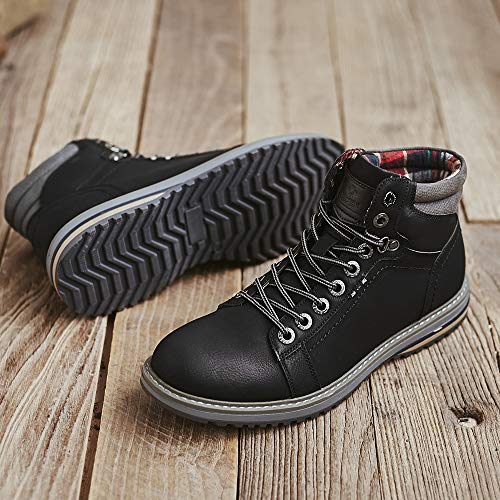 DECARSDZ Botas de senderismo clásicas para hombre para primavera y otoño., color Negro, talla 43 1/3 EU