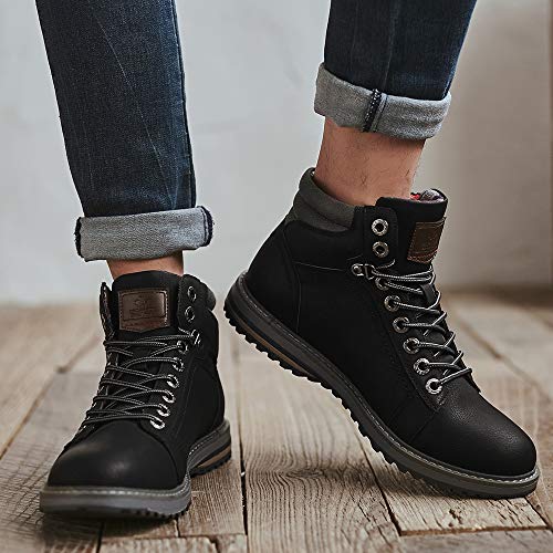 DECARSDZ Botas de senderismo clásicas para hombre para primavera y otoño., color Negro, talla 43 1/3 EU