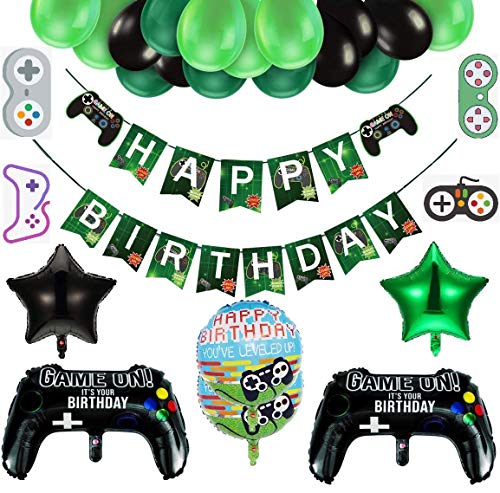 Decoraciones de Cumpleaños para Niños, Decoraciones para Fiestas de Videojuegos, Globos de Playstation, Globos de Control de Videojuegos, Globos Grandes de Papel de Aluminio