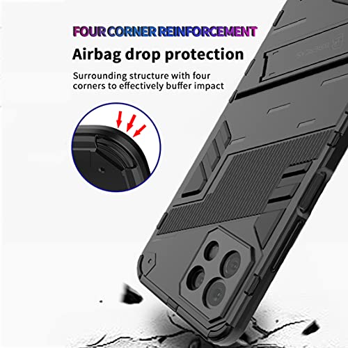 Dedux Funda para Samsung Galaxy A22 5G, Carcasa Funda Armadura Militar TPU de Silicona Dura para Pc con Soporte. Gris