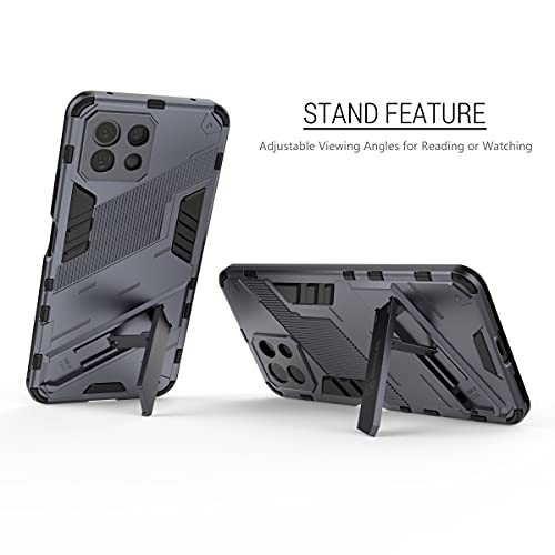 Dedux Funda para Samsung Galaxy A22 5G, Carcasa Funda Armadura Militar TPU de Silicona Dura para Pc con Soporte. Gris
