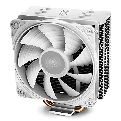 DEEP COOL GAMMAXX GTE V2 Blanco, Disipador de CPU, con 4 Tubos de Calor, un 120 mm CPU Ventilador PWM de LED Blanco, Compatible con Intel/AMD