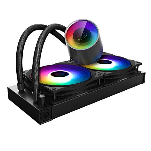 DeepCool Castle 240RGB V2 - Sistema de refrigeración antipalanca, radiador de 240 mm, disipador de líquido RGB Rainbow Addressable 5 V Add RGB 3 Pines, Compatible con Intel 115X/2066 y AMD TR4/AM4