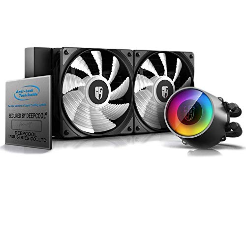 DeepCool Castle 240RGB V2 - Sistema de refrigeración antipalanca, radiador de 240 mm, disipador de líquido RGB Rainbow Addressable 5 V Add RGB 3 Pines, Compatible con Intel 115X/2066 y AMD TR4/AM4