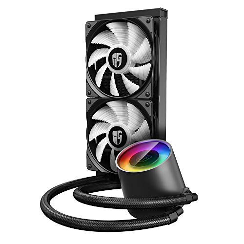 DeepCool Castle 240RGB V2 - Sistema de refrigeración antipalanca, radiador de 240 mm, disipador de líquido RGB Rainbow Addressable 5 V Add RGB 3 Pines, Compatible con Intel 115X/2066 y AMD TR4/AM4