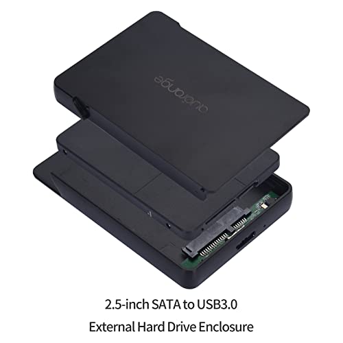 Dekyda Carcasa para Disco Duro de 2.5", SATA de 2.5 Pulgadas a USB 3.0 Carcasa Externa HDD SSD Sin Herramientas para Carcasa de Disco Duro Externo de 9,5 mm y 7 mm