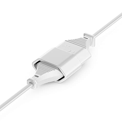 deleyCON 3m Extensión del Cable de Alimentación Conector de Tipo C Euro Conector en Conector Euro Tipo C TV PC Monitor de Computadora Lámpara Beamer Electrodomésticos - Blanc