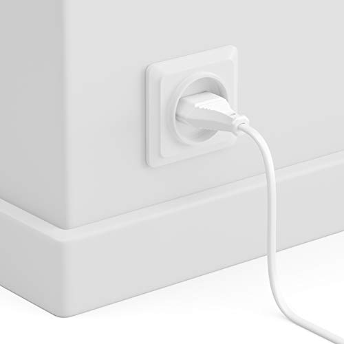 deleyCON 3m Extensión del Cable de Alimentación Conector de Tipo C Euro Conector en Conector Euro Tipo C TV PC Monitor de Computadora Lámpara Beamer Electrodomésticos - Blanc