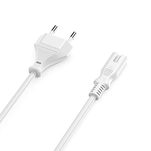 deleyCON 5m Cable de Alimentación Tipo C Euro Conector en el Zócalo C7 Cable Euro 8 Cable de Pequeños Electrodomésticos TV DVD Receptor Accesorios Las Fuentes de Alimentación - Blanco