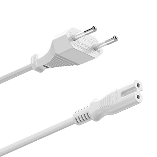 deleyCON 5m Cable de Alimentación Tipo C Euro Conector en el Zócalo C7 Cable Euro 8 Cable de Pequeños Electrodomésticos TV DVD Receptor Accesorios Las Fuentes de Alimentación - Blanco