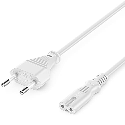 deleyCON 5m Cable de Alimentación Tipo C Euro Conector en el Zócalo C7 Cable Euro 8 Cable de Pequeños Electrodomésticos TV DVD Receptor Accesorios Las Fuentes de Alimentación - Blanco