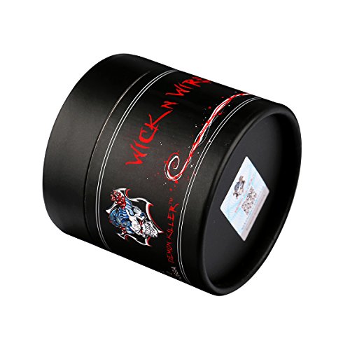 Demon Killer E Cigarette prefabricados Quad Coil, A1 Wire, DIY Heating Coil Wire Bobina con Muscle Cotton Strips para RBA / RDA / RTA Atomizadores (28GA*4, 15ft/4.57m)