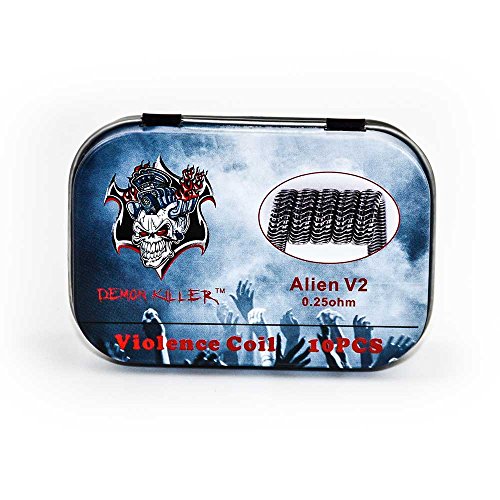 Demon Killer Pre Hechas Alien V2 Bobina, Super A1 Coil Alambre de Calefacción para RBA / RDA / RTA Atomizadores Reconstruibles, 10PCS Vape Coil