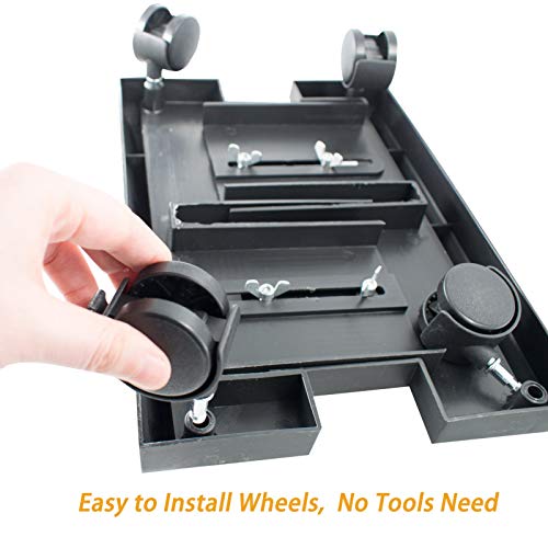 DEMON KILLER Soporte de CPU para ordenador, universal, ajustable, soporte de carcasa de escritorio, estante principal, con freno, con 4 ruedas, extensible, soporte universal para ordenador