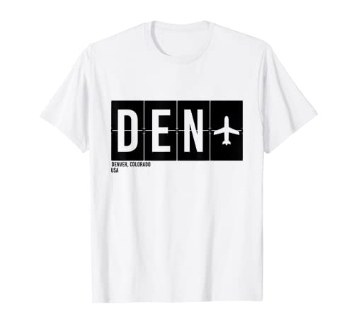 DEN Denver Colorado Estados Unidos Código Aeropuerto Viajes Internacionales Camiseta