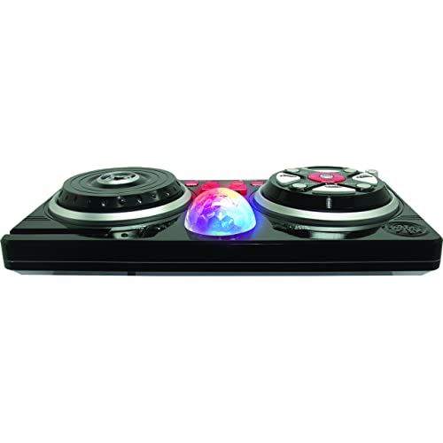 DEQUBE- Mesa Mezclas de DJ con diversas Bases y Efectos, Incluye Bola de Luces Intermitentes de Disco, conexión Bluetooth a Dispositivos, Color Negro, Mediano (916D00040)
