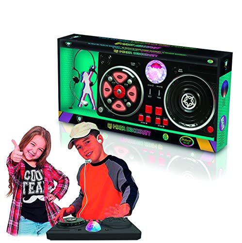 DEQUBE- Mesa Mezclas de DJ con diversas Bases y Efectos, Incluye Bola de Luces Intermitentes de Disco, conexión Bluetooth a Dispositivos, Color Negro, Mediano (916D00040)