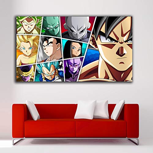 Desconocido Cuadro Lienzo Dragon Ball Super Personajes – Varias Medidas - Lienzo de Tela Bastidor de Madera de 3 cm - Impresion Alta resolucion (50, 28)