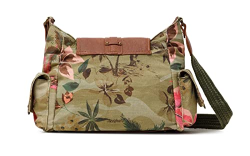 Desigual Fabric Shoulder Bag, Bolso Bandolera. para Mujer, Verde, U