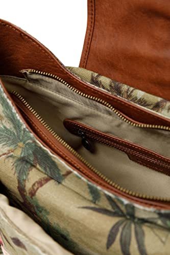 Desigual Fabric Shoulder Bag, Bolso Bandolera. para Mujer, Verde, U