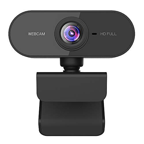 Dewanxin Webcam 1080P Full HD CMOS Cámara Web de Alta Micrófono Reductor de Ruido y Corrección de Automática,USB Plug and Play,Base Giratoria de 360°,para PC Computadora Portátil, Videollamadas Juegos