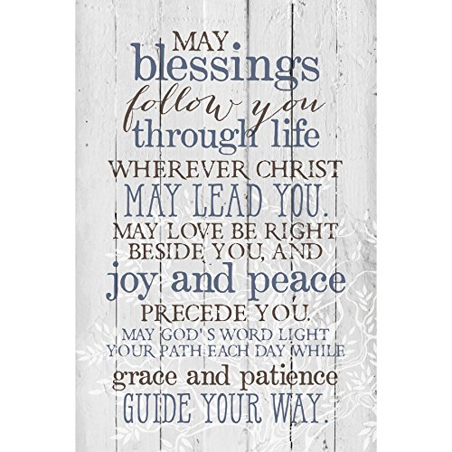Dexsa May Blessings Follow You...New Horizons Wood Plaque with Easel