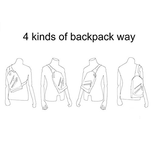 DFV mobile - Backpack Waist Shoulder Bag Nylon Compatible with Ebook, Tablet and for BLU Studio Mega (2020) - Black