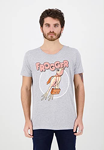 Difuzed Konami - Camiseta para Hombre con Logo de Frogger Gris Gris M