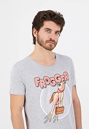 Difuzed Konami - Camiseta para Hombre con Logo de Frogger Gris Gris M