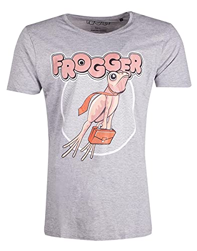 Difuzed Konami - Camiseta para Hombre con Logo de Frogger Gris Gris M