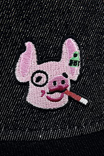 Difuzed Patches Denim Gorra de bisbol, Negro, Taille Unique para Hombre