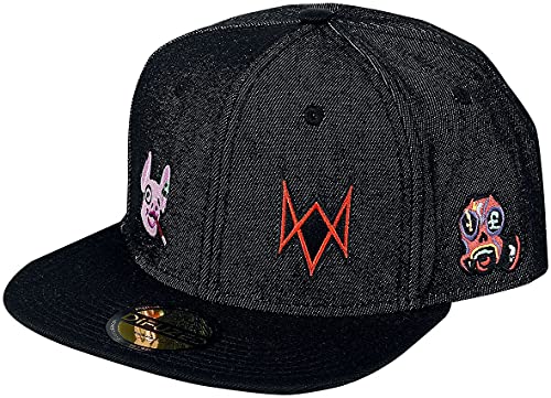 Difuzed Patches Denim Gorra de bisbol, Negro, Taille Unique para Hombre