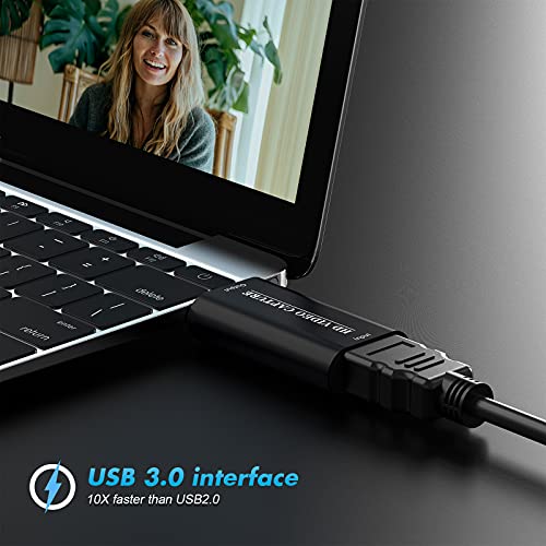 DIGITNOW! Convertidor De Captura De Vídeo, HDMI A USB 2.0 Convertidor Video Audio1080P 30FPS HD Dispositivo De Transmisión,para Edite Video/Juego/Transmisión