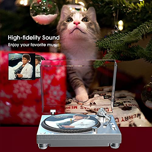 DIGITNOW!HiFi Tocadiscos de Vinilo de Alta fidelidad con Transmision por Correa, Reproductor de Vinilo con Cartucho magnetico, Conversion de Vinilo a Digital Antideslizante y Control de Tono Variable