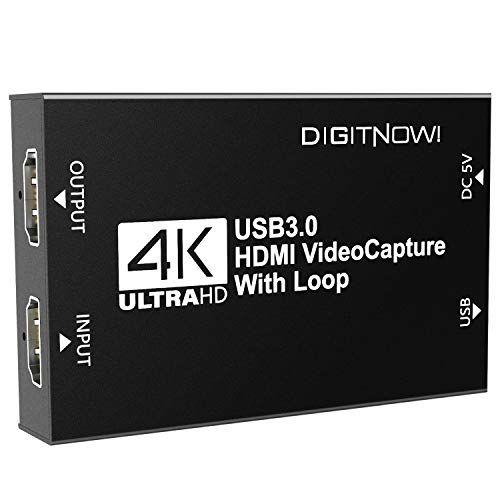 DIGITNOW!Tarjeta de Captura,Captura a 1080p60, 4k Capturadora de Vídeo HDMI USB 3.0 Dispositivo,Full HD 1080P para PS5, PS4, Xbox Series X/S, Xbox One, Nintendo Switch