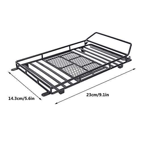 Dilwe Portaequipajes de Coche RC, Portaequipajes de Techo de Metal con luz LED para Axial SCX10 1/10 RC Crawler Car