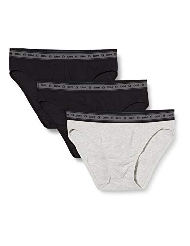 Dim Slip Green Bio Ecosmart X3 Calzoncillos Tipos bóxer, Noir/Gris Perle/Noir, L para Hombre