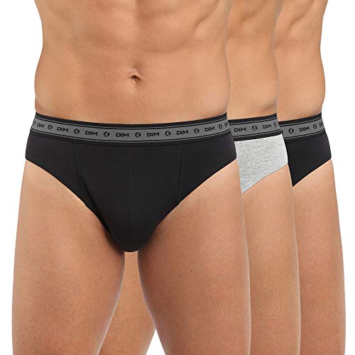 Dim Slip Green Bio Ecosmart X3 Calzoncillos Tipos bóxer, Noir/Gris Perle/Noir, L para Hombre