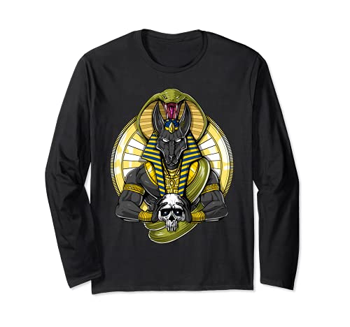 Dios Egipcio Anubis Lobo Mitología Antigua Manga Larga