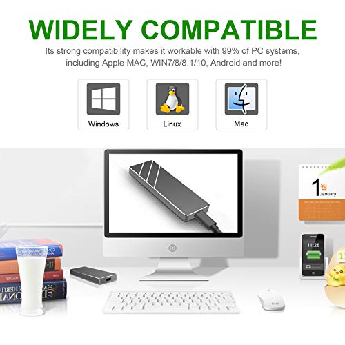 Disco Duro 1 TB Externo, Disco Duro Externo USB3.1 Type C Portable HDD para PC, Xbox One, Desktop, Laptop（1TB,Plata