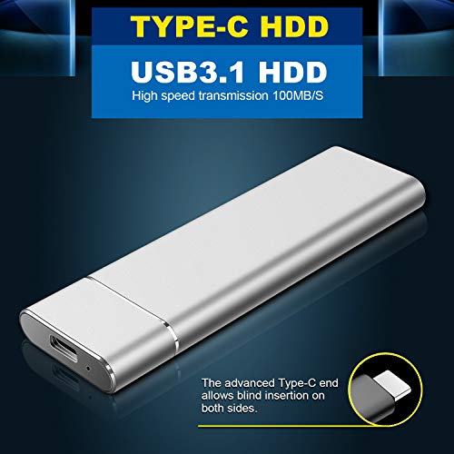 Disco Duro 2 TB Externo, Disco Duro Externo USB3.1 Type C Portable HDD para PC, Xbox One, Desktop, Laptop.-c11(2TB,Rojo)