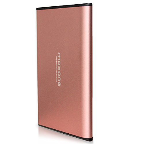 Disco duro externo 500GB - 2.5" USB 3.0 Ultrafino Diseño Metálico HDD Portátil para Mac, PC, Laptop, Ordenador, Xbox one, PS4, Smart TV, Chromebook - Rose Pink