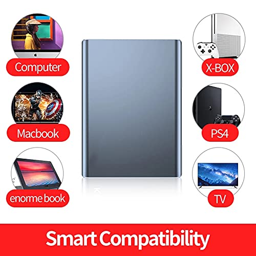Disco duro externo de metal Hdd 320g/500g/1tb, almacenamiento de copia de seguridad portátil de 2,5 pulgadas, apto para ordenadores de escritorio, Ps4, Xbox, ordenadores portátiles (2 TB)