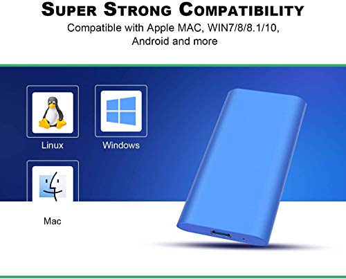 Disco Duro Externo Disco Duro Externo portátil de 2TB Tipo-C/USB 3.1 Disco Duro portátil de Alta Velocidad Disco Duro Externo para Mac, PC, Laptop (2TB, Red)