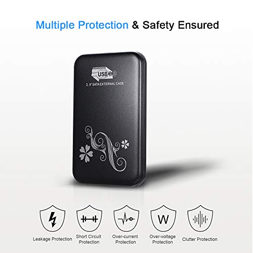Disco duro externo HDD de 2 TB / 500 gb / 120 gb / 80 gb, USB 3.0 portátil de almacenamiento de copia de seguridad móvil, adecuado para PC Desktop, Ps4, Laptop, Xbox, Smart TV (1 TB, Negro)