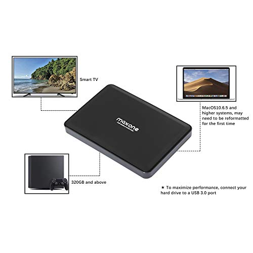 Disco Duro Externo Portátil 320GB - 2.5" USB 3.0 HDD Memoria Externa para PC, MacBook, Xbox One, PS4, Smart TV, Chromebook, Wii U(Black)