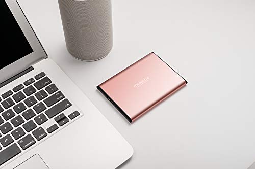 Disco duro externo Portátil 320GB - 2.5" USB 3.0 Ultrafino Diseño Metálico HDD para Mac, PC, Laptop, Ordenador, Xbox one, PS4, Smart TV, Chromebook - Rose Pink