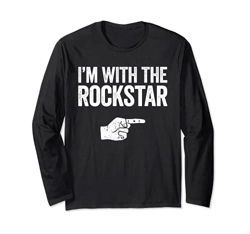 Disfraz de Rockstar con camiseta a juego con texto en inglés "I'm With The Manga Larga