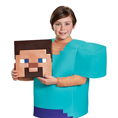 Disguise DISK65639K Classic Steve Minecraft, Disfraces de Halloween para niños, Unisex niños, M