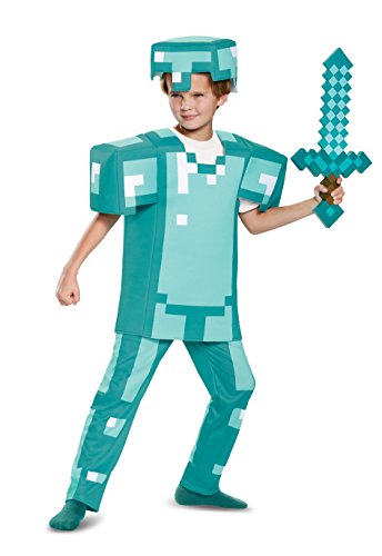 Disguise Minecraft Disfraz Minecraft Niño Armadura de Diamante Deluxe, Disfraz Carnaval Niño Disponible En Talla L